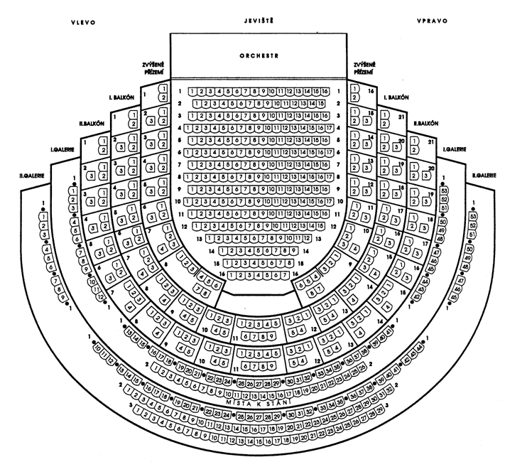 Seating plan of the Estates Theatre. Don't miss Don Giovanni which had its world premiere here in 1787 under the baton of Amadeus Mozart himself. Buy tickets now!